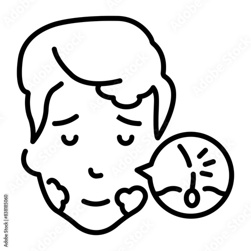 Seborrhea outline icon is up for premium use 