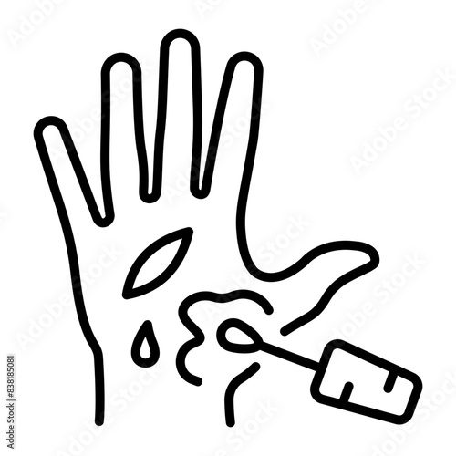 An outline icon of healing ointment 