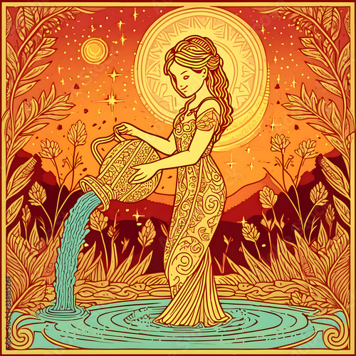 Aquarius Zodiac pattern