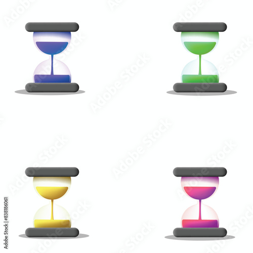 trophy cup icon set glass