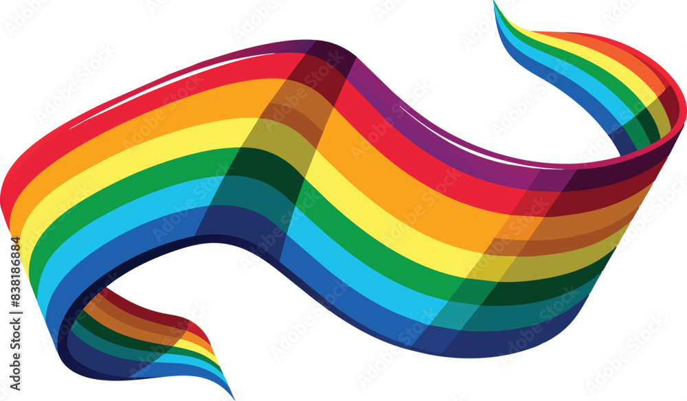 Obraz premium Waving ribbon of new progress Pride flag. Rainbow LGBT symbol.