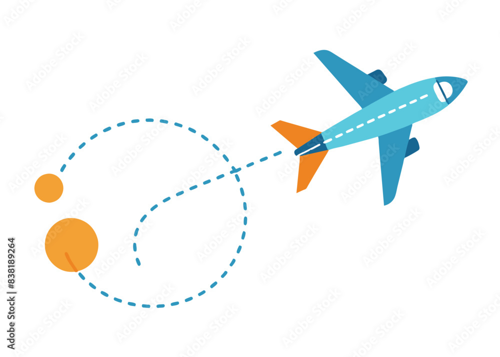 Airplane routes. Travel vector icon. Travel from start point and dotted line tracing. Airplane routes. Travel vector icon. Travel from start point and dotted line tracing.