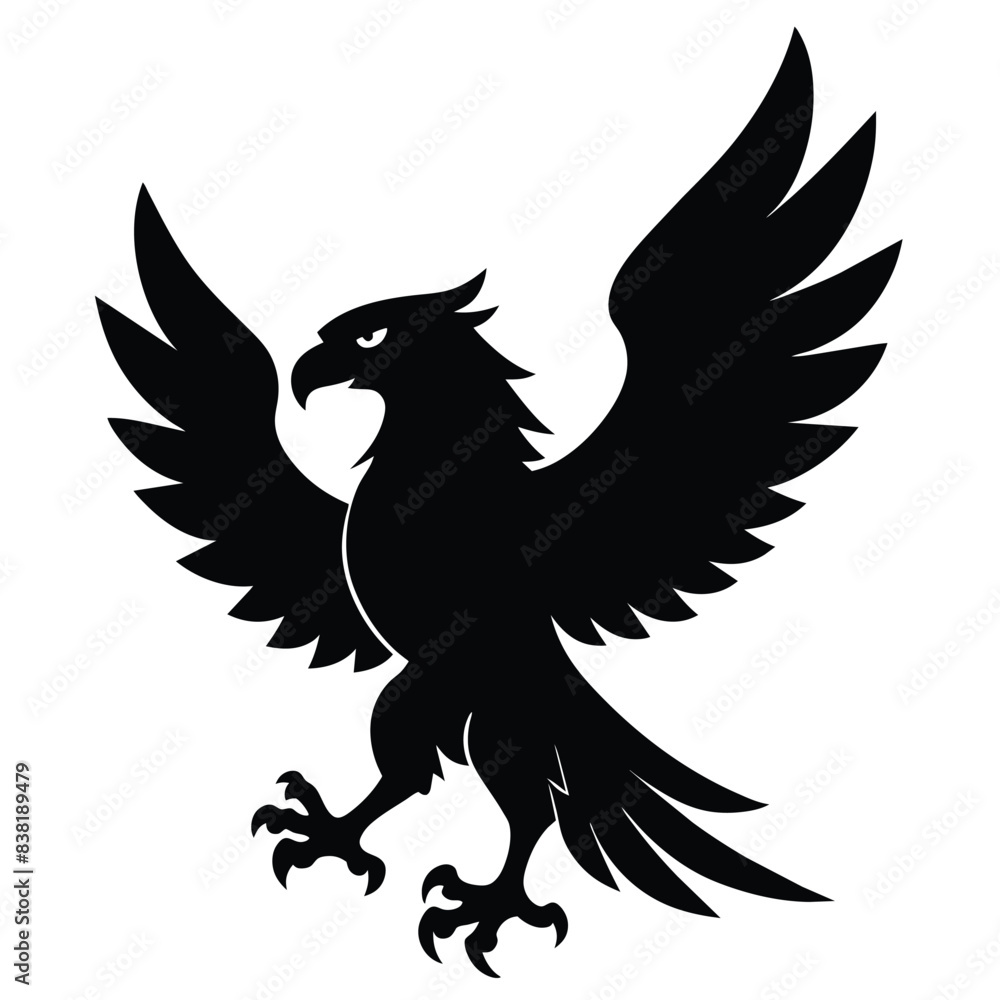 Naklejka premium Beautiful bird Eagle ,will be different angle and style vector silhouette