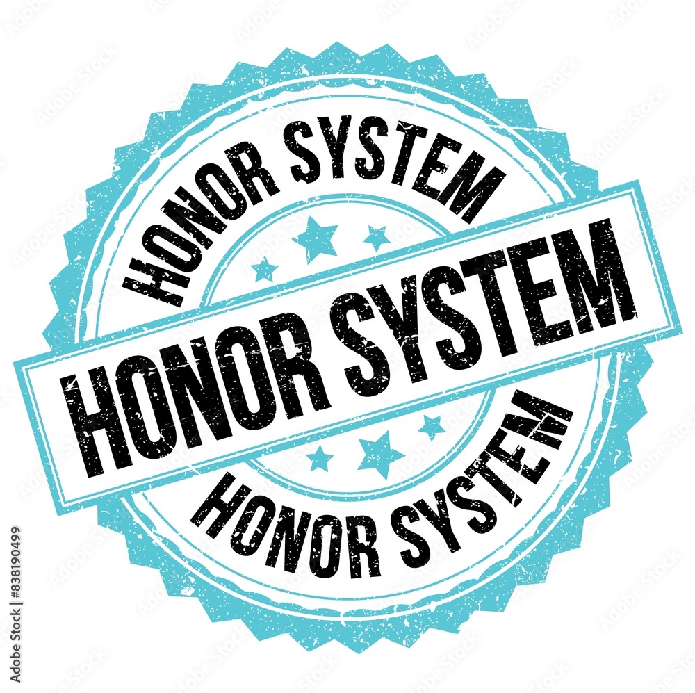 Obraz premium HONOR SYSTEM text on blue-black round stamp sign