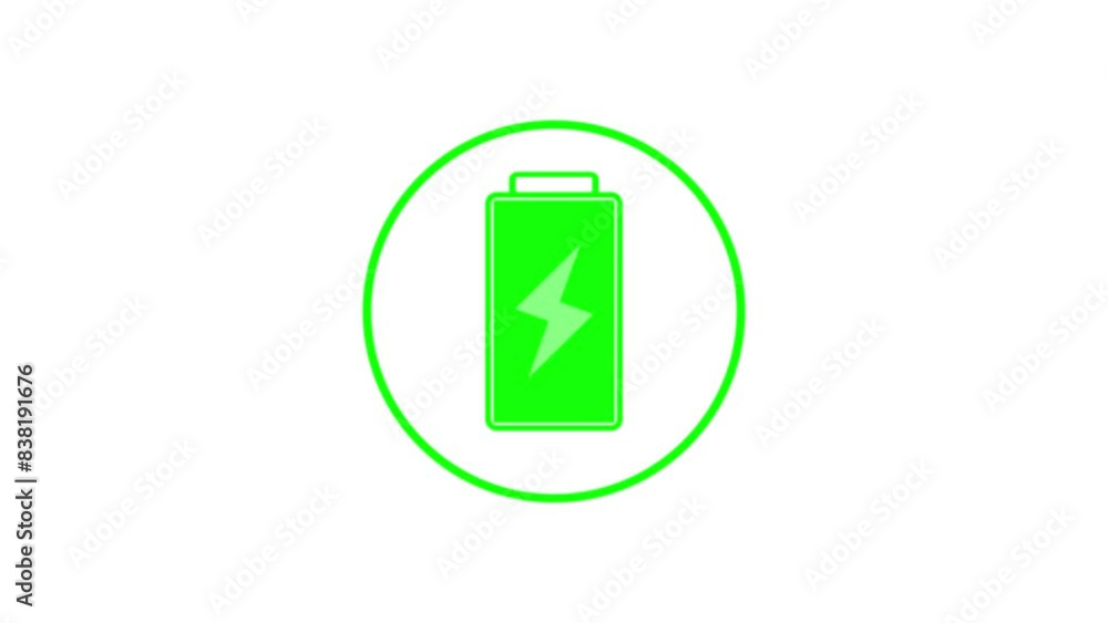 Animated of battery charging icon. recharge concept Animated of battery charging icon. recharge concept