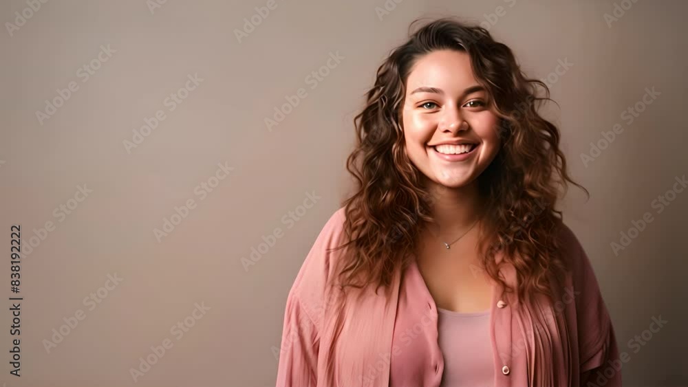 Portrait of Young plus size girl smiling happy standing Portrait of Young plus size girl smiling happy standing