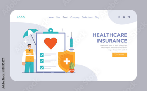 Healthcare Insurance Concept. Flat vector illustration