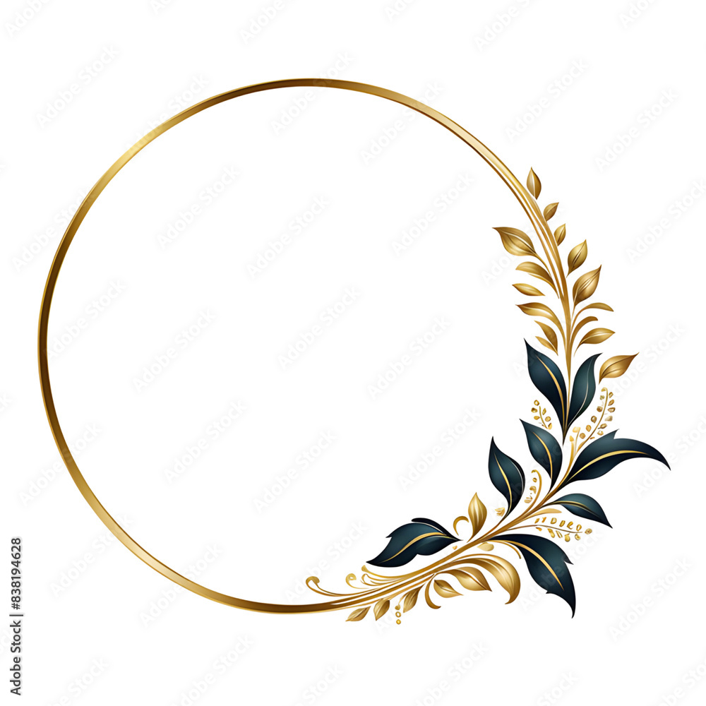 luxury gold leaf simple circle border transparent background luxury gold leaf simple circle border transparent background