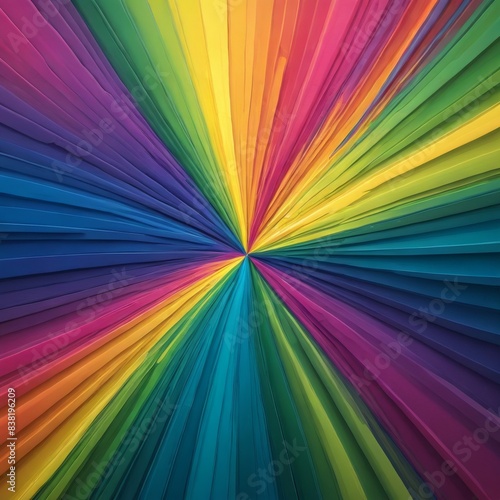 Wallpaper Mural A stunning abstract pattern featuring a vibrant array of rainbow colors arranged in a radial symmetry. The dynamic composition and rich hues create an eye-catching and energetic visual. Torontodigital.ca