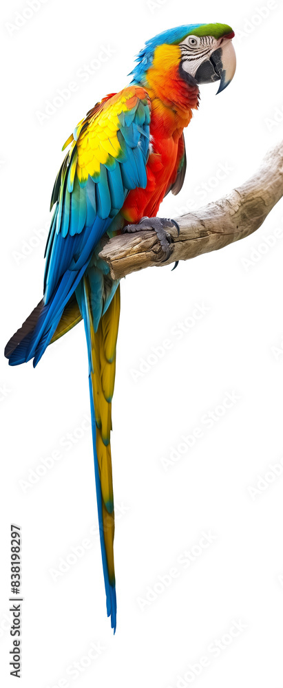 Naklejka premium Scarlet macaw perching on branch