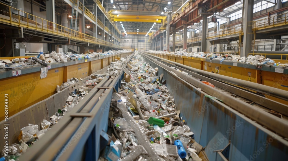Development of an advanced waste management facility, featuring recycling and waste-to-energy technologies, showcasing environmental engineering in an urban context, emphasizing sustainability Development of an advanced waste management facility, featuring recycling and waste-to-energy technologies, showcasing environmental engineering in an urban context, emphasizing sustainability
