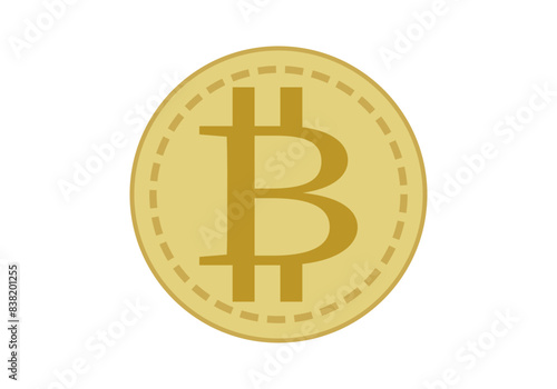 Moneda dorada de criptomoneda bitcoin. 