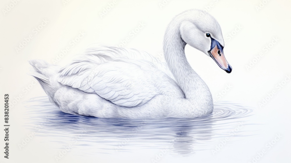 Fototapeta premium white swan on water