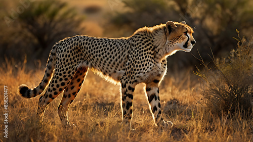 cheetah standing in the middle of the fores.