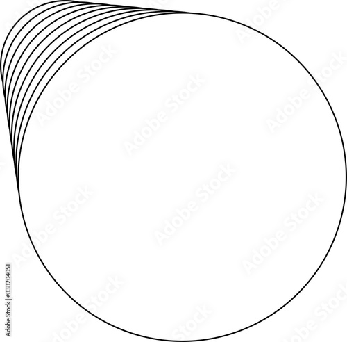 Circle flowing blend out line for badges, tag, label, element, banner