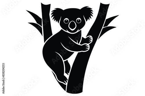 A koala clinging to a tree vector illustration 
