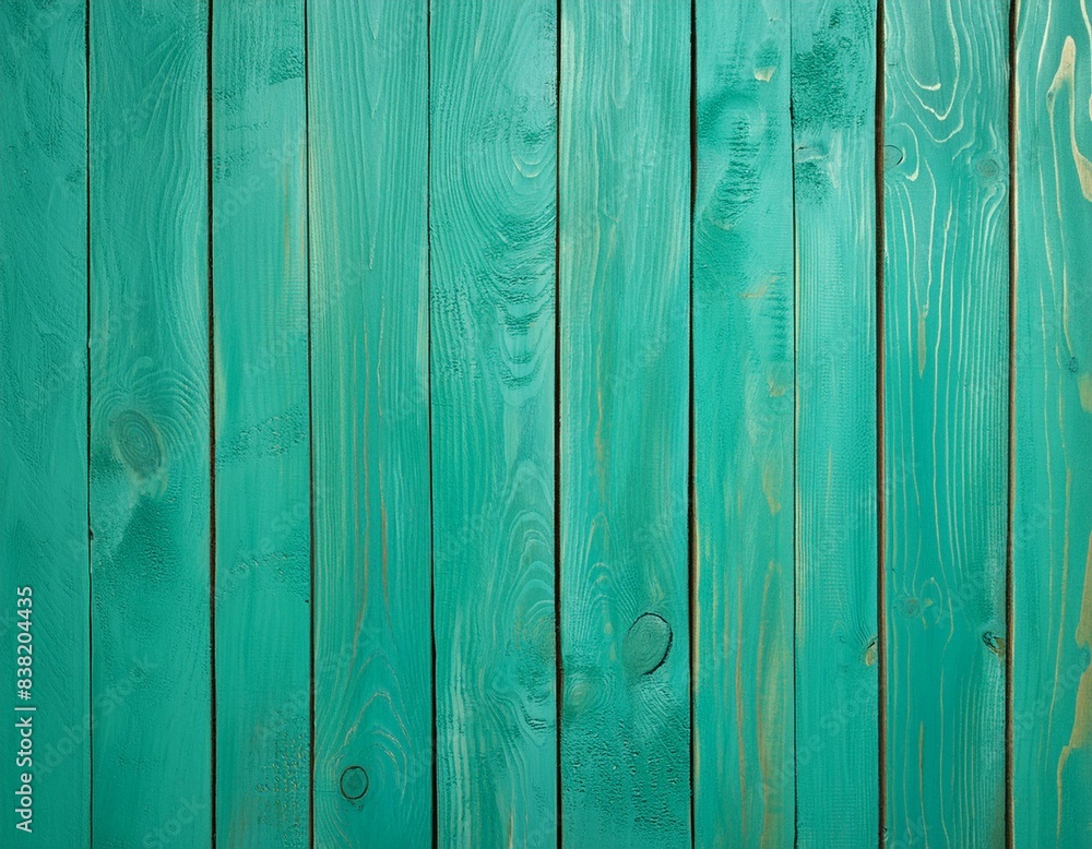 Naklejka premium Teal Green Background Texture in Painted Wood