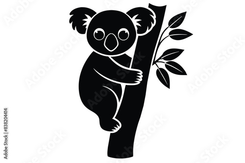 A koala clinging to a tree vector illustration 