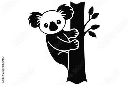 A koala clinging to a tree vector illustration 
