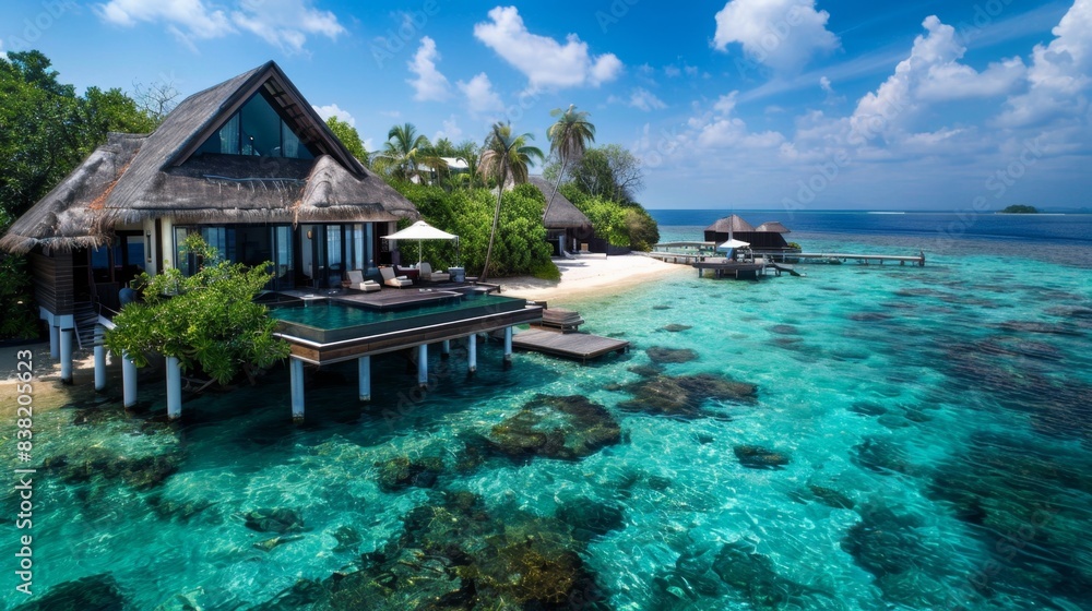 Serene Paradise Retreat: Luxurious Resort on Pristine Beaches with Crystal-Clear Waters