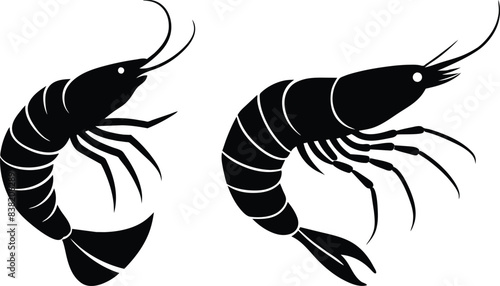 Shrimp shape vector silhouette  photo
