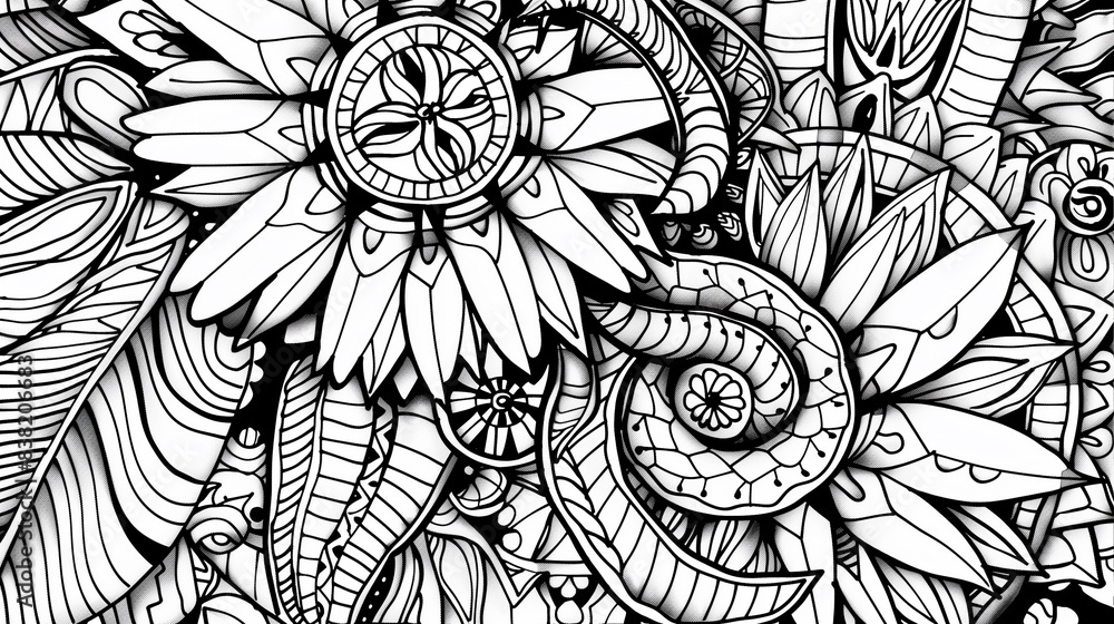 Adult colouring book page Adult colouring book page