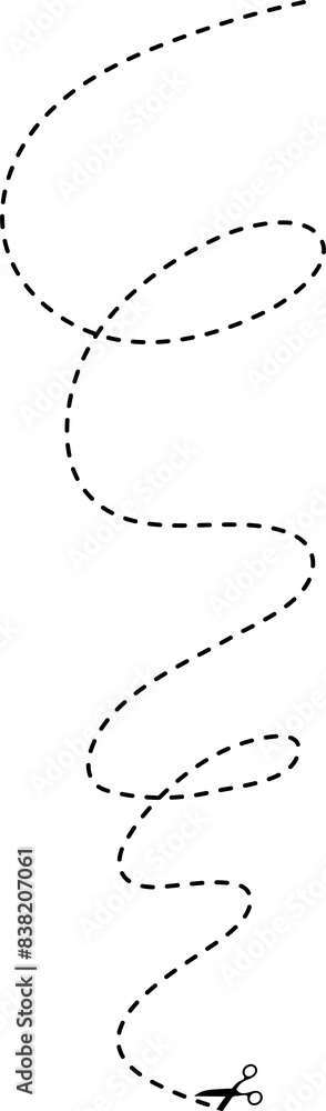 Scissors with cut line mark and symbol for cropping Scissors with cut line mark and symbol for cropping