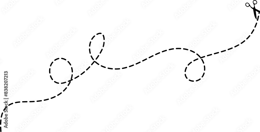 Scissors with cut line mark and symbol for cropping Scissors with cut line mark and symbol for cropping