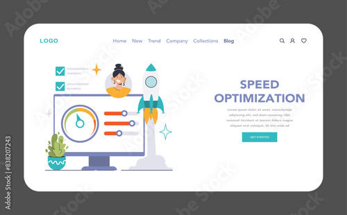 Website Optimization set. Flat vector illustration.
