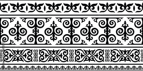 Ethnic background on the theme of Kazakh national ornament, seamless pattern, vector design