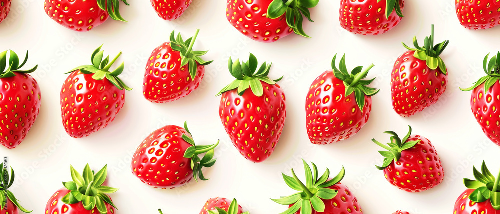 Fresh red strawberries arranged in a pattern on a white background, showcasing their vibrant color and texture. Fresh red strawberries arranged in a pattern on a white background, showcasing their vibrant color and texture.