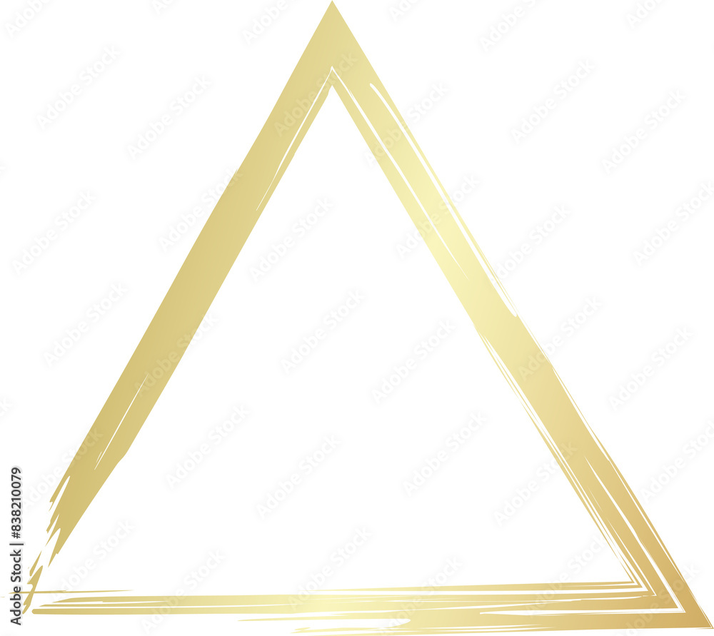 Gold triangle drawn with a brush. Elements for design Gold triangle drawn with a brush. Elements for design