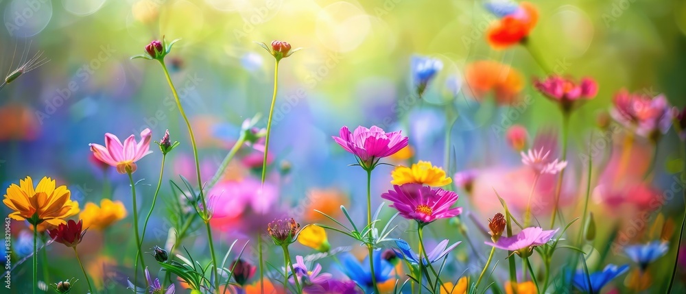 Flower Bokeh Flowers in the foreground with a beautifully blurred meadow background Flower Bokeh Flowers in the foreground with a beautifully blurred meadow background