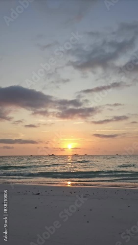 Sunset at the Ngurbloat beach, Southeast Maluku, Indonesia photo