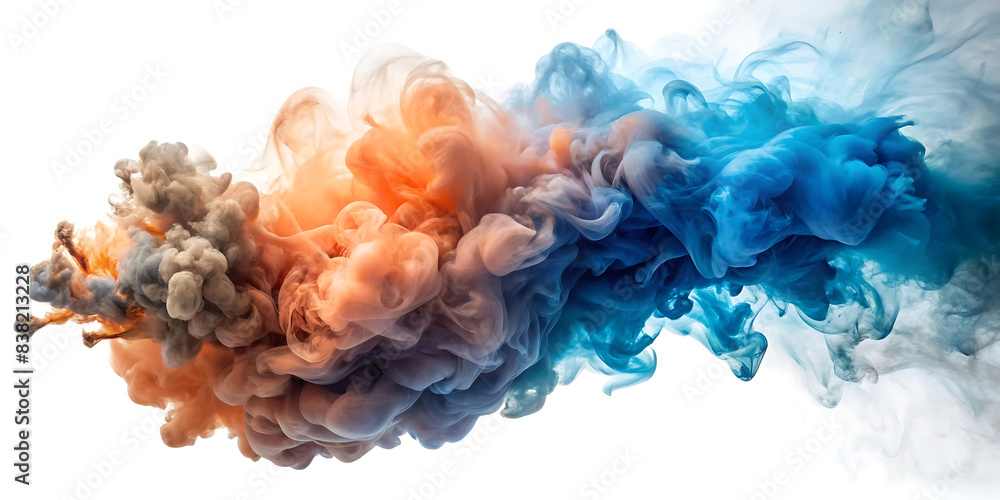 colorful smoke explosion on white background colorful smoke explosion on white background