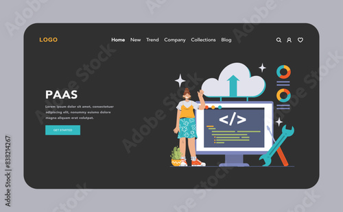 Platform as a Service concept. Flat vector illustration