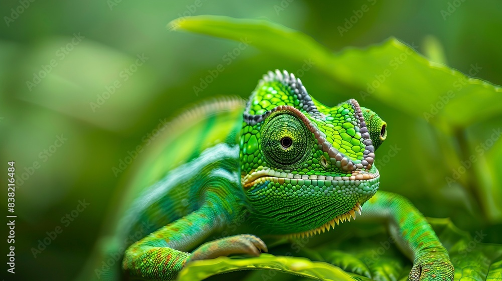 Fototapeta premium Beautiful green chameleon