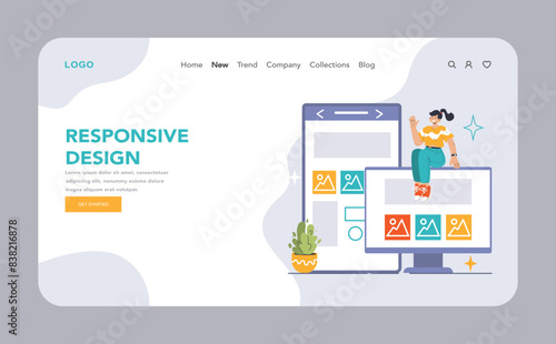 Website Optimization set. Flat vector illustration. photo