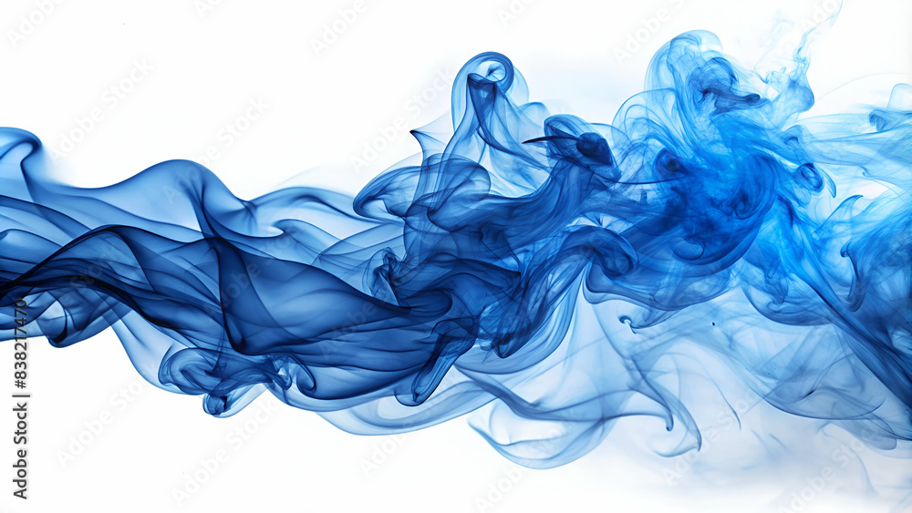 Blue smoke on a white background Blue smoke on a white background