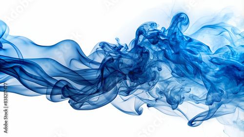 Blue smoke on a white background