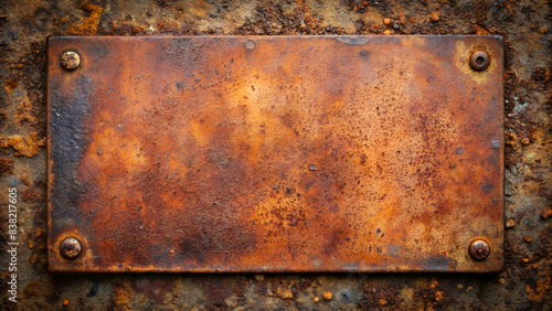 Rusty old metal plate with textured effect