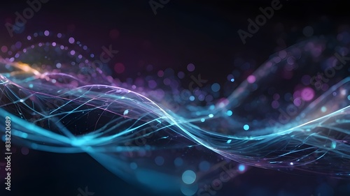 Futuristic Abstract Background with Bokeh and Tech Elements, Professional 4K Wallpaper: Innovative Technology and Vibrant Bokeh, Realistic 4K Wallpaper: Abstract Tech with Blue and Purple Bokeh, High-