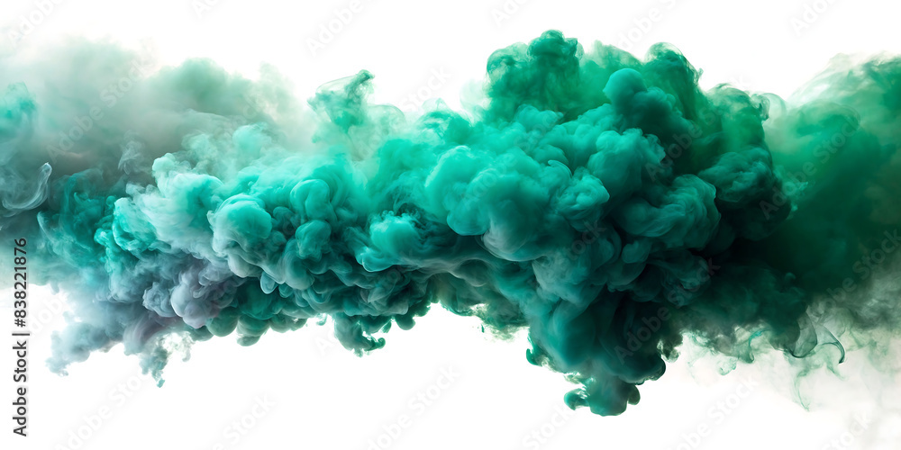 green smoke explosion on white background green smoke explosion on white background