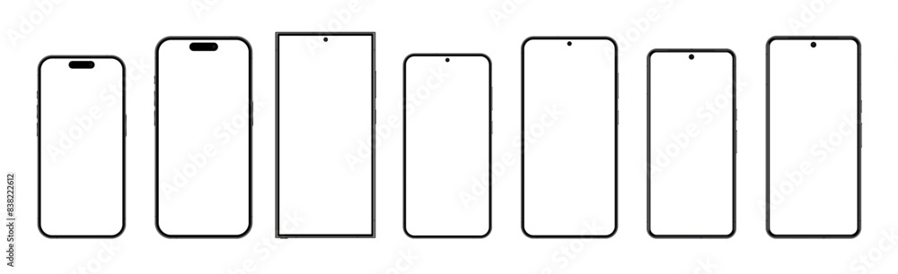 Flagship mobile phone collection. Large set of modern and up to date smartphones. Vector graphic. Flagship mobile phone collection. Large set of modern and up to date smartphones. Vector graphic.