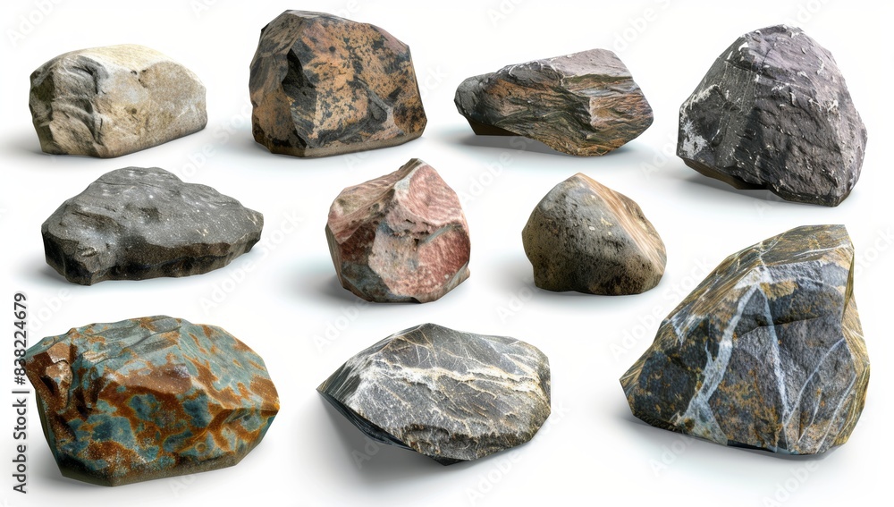 Transparent stone shape with hard rock transparent background 3d rendering png Transparent stone shape with hard rock transparent background 3d rendering png