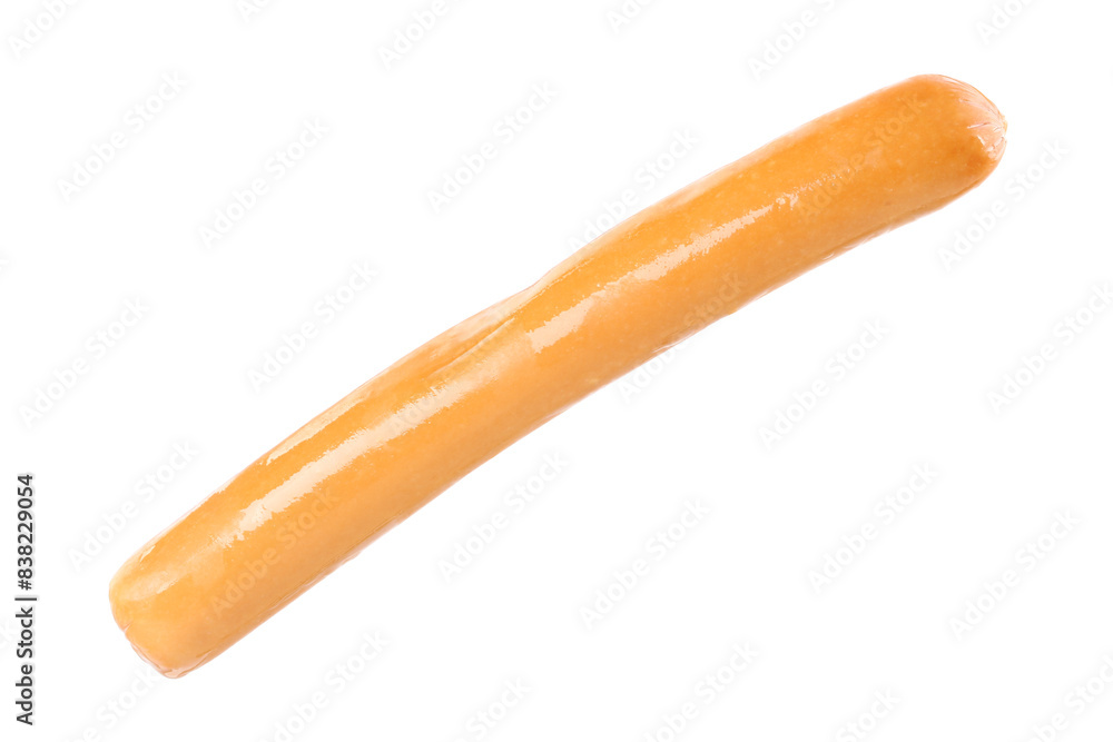 Fresh raw sausage isolated on white. Ingredient for hot dog Fresh raw sausage isolated on white. Ingredient for hot dog