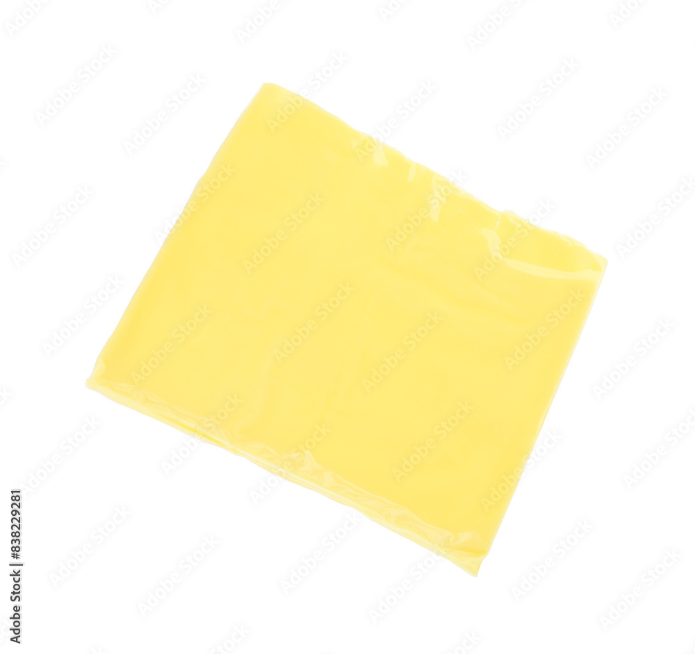 Slice of cheese for burger isolated on white Slice of cheese for burger isolated on white