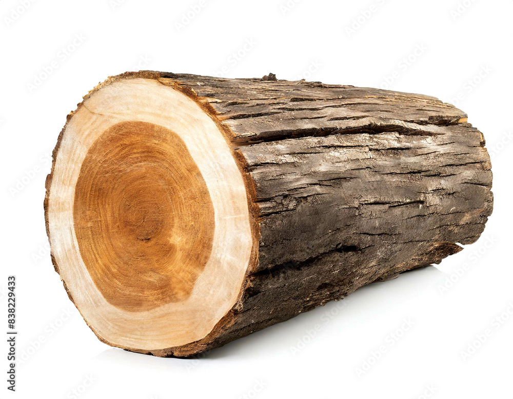 Holzscheit isoliert auf weißen Hintergrund, Freisteller Holzscheit isoliert auf weißen Hintergrund, Freisteller