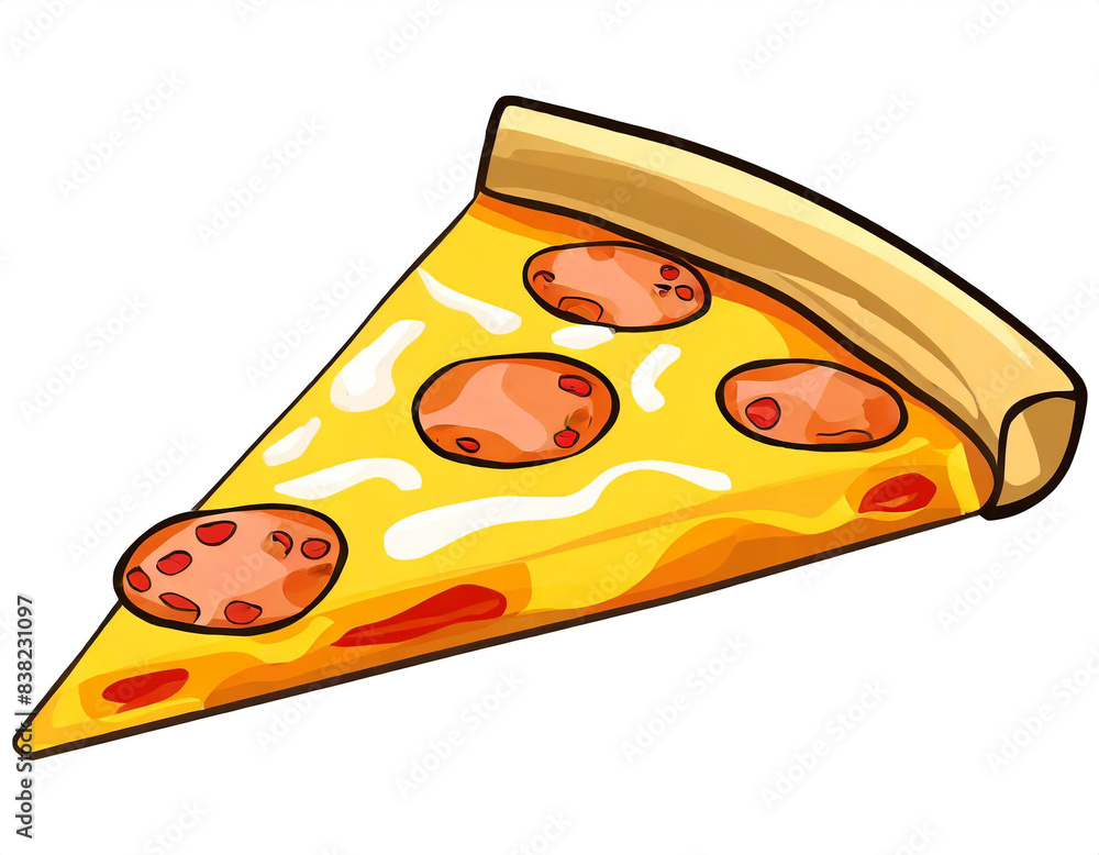 Stück Pizza isoliert auf weißen Hintergrund, Freisteller Stück Pizza isoliert auf weißen Hintergrund, Freisteller