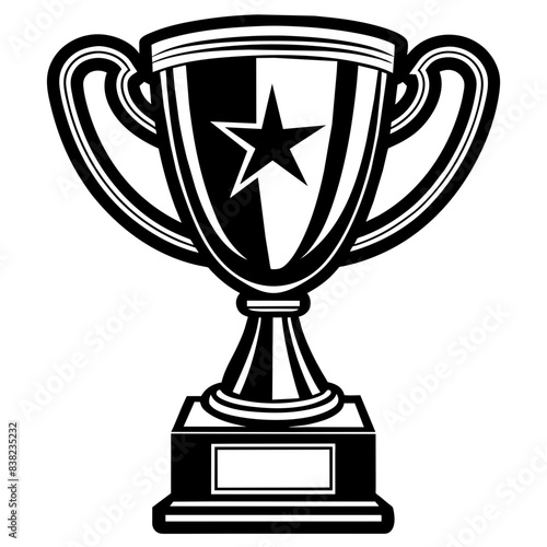 gold trophy cup vector illustration